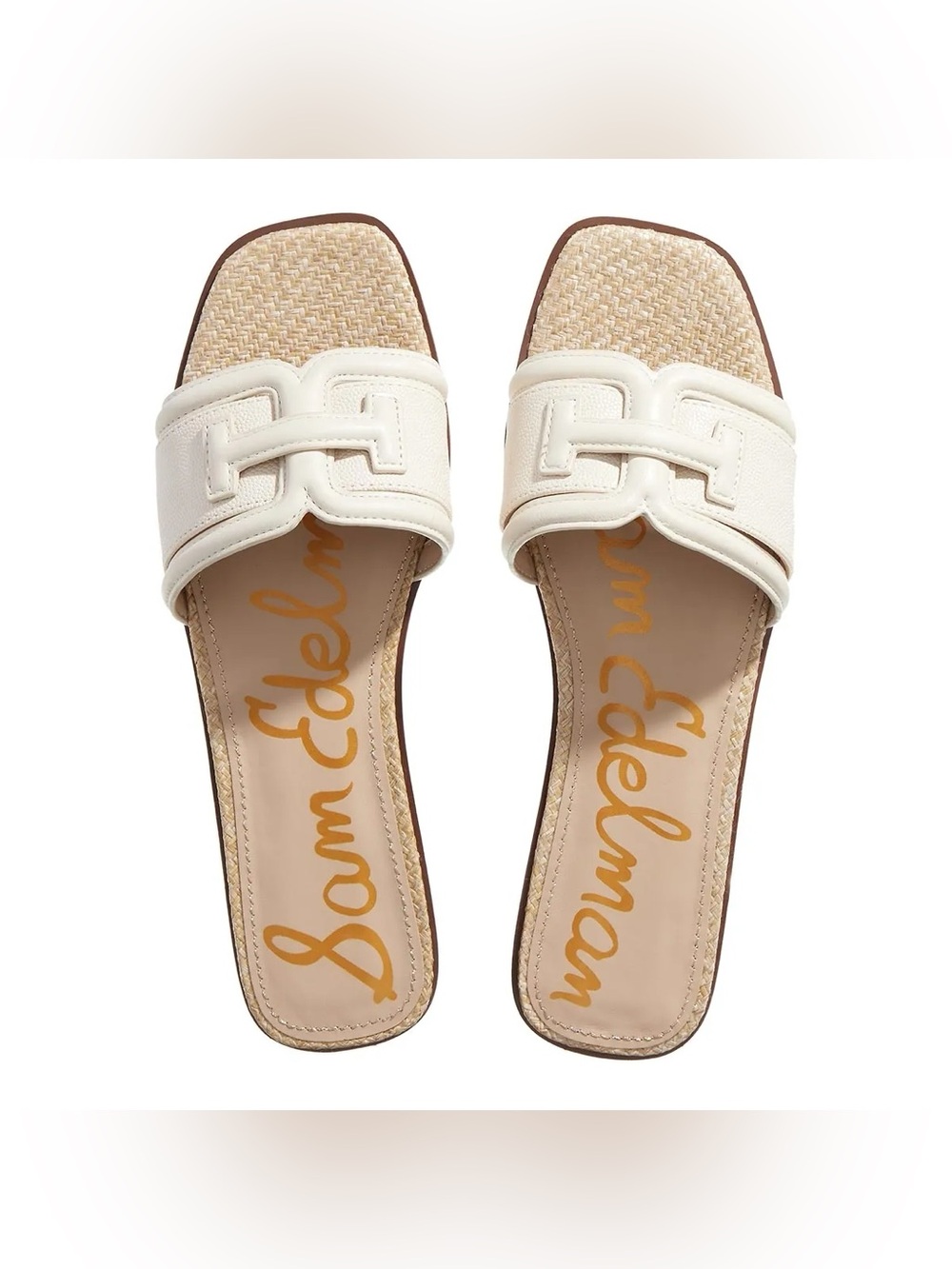 [New] Sam Edelman Ivory Leather Slide Mules